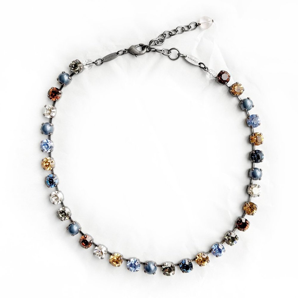 Sabika Blue Pearlized Cabochon Necklace